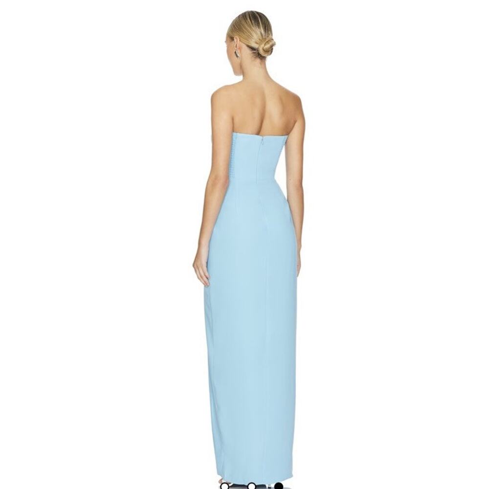 Amanda Uprichard X Revolve Dress Sz M Maxi Bustier Side Slit Party Formal Gown - Picture 3 of 16